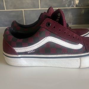 Vans burgundy sneakers, size 10 women’s